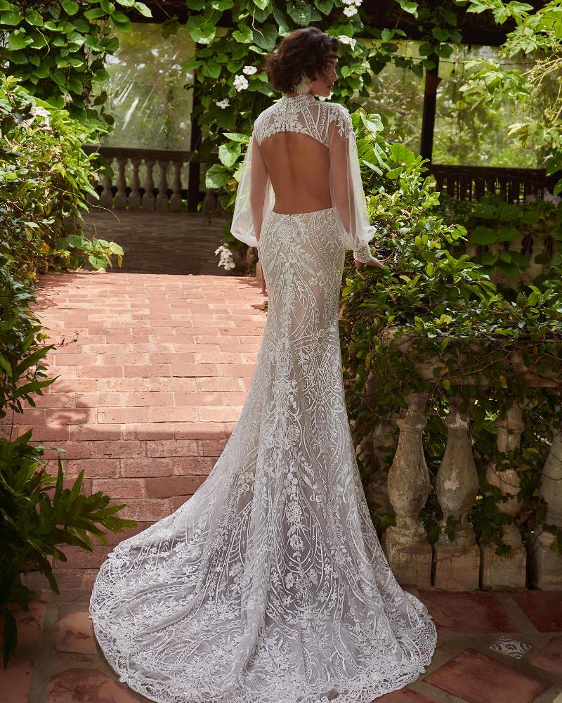 Lp2310 sexy boho wedding dress with long sleeves and open back2